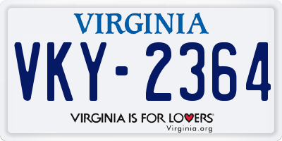 VA license plate VKY2364