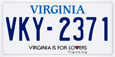 VA license plate VKY2371