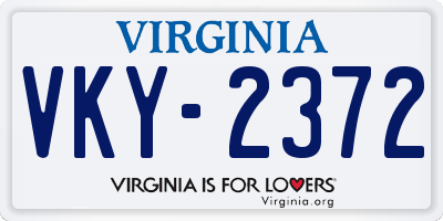 VA license plate VKY2372