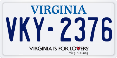VA license plate VKY2376