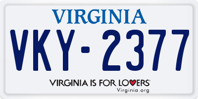 VA license plate VKY2377