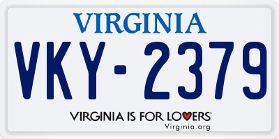 VA license plate VKY2379