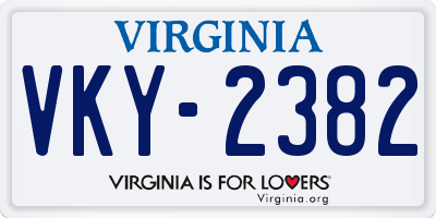 VA license plate VKY2382