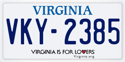 VA license plate VKY2385