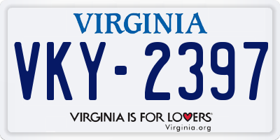 VA license plate VKY2397