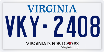 VA license plate VKY2408