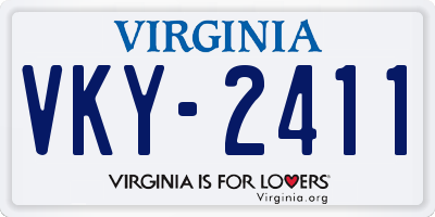 VA license plate VKY2411