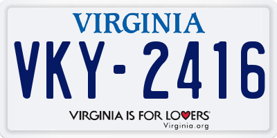 VA license plate VKY2416