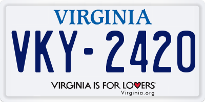 VA license plate VKY2420