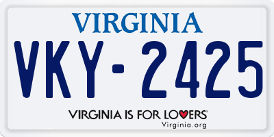 VA license plate VKY2425