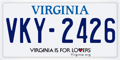 VA license plate VKY2426