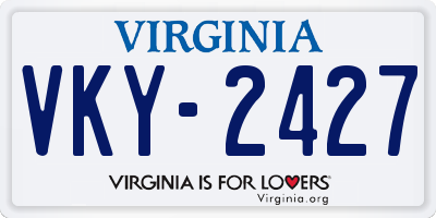 VA license plate VKY2427