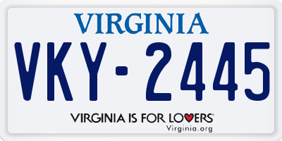VA license plate VKY2445