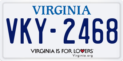 VA license plate VKY2468