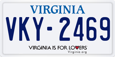 VA license plate VKY2469