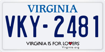 VA license plate VKY2481
