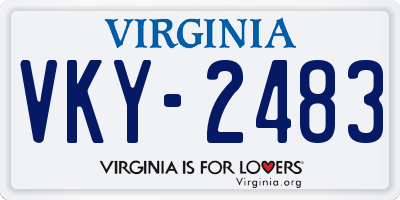 VA license plate VKY2483