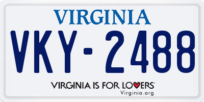 VA license plate VKY2488