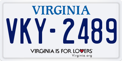 VA license plate VKY2489