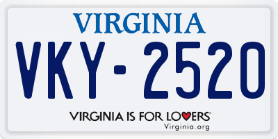 VA license plate VKY2520