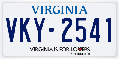 VA license plate VKY2541