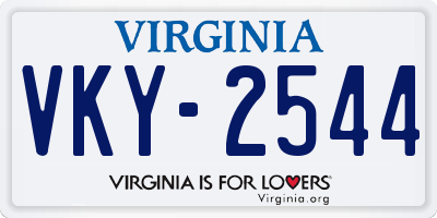 VA license plate VKY2544