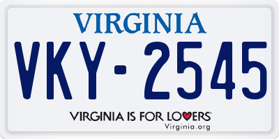 VA license plate VKY2545