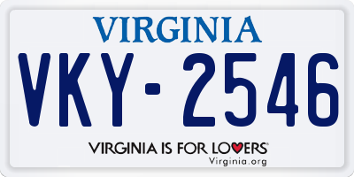 VA license plate VKY2546