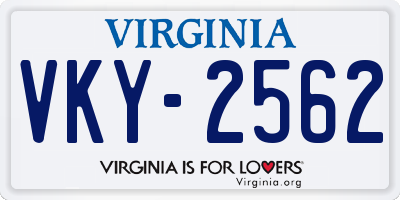VA license plate VKY2562