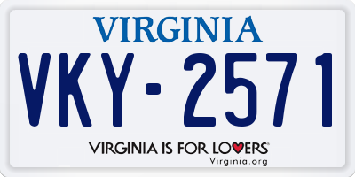 VA license plate VKY2571