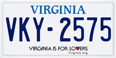 VA license plate VKY2575