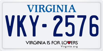 VA license plate VKY2576