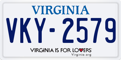 VA license plate VKY2579