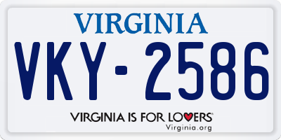 VA license plate VKY2586