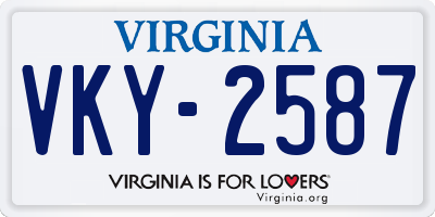 VA license plate VKY2587