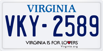 VA license plate VKY2589