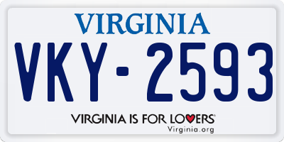 VA license plate VKY2593