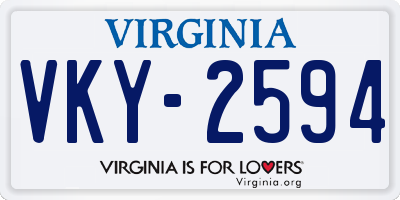 VA license plate VKY2594
