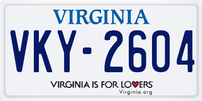 VA license plate VKY2604