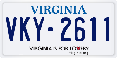 VA license plate VKY2611