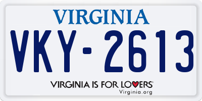 VA license plate VKY2613