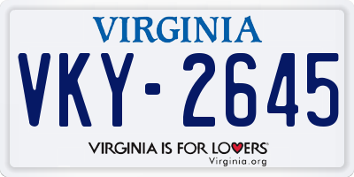 VA license plate VKY2645