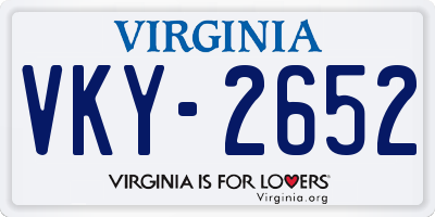 VA license plate VKY2652