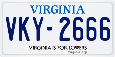 VA license plate VKY2666