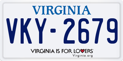 VA license plate VKY2679