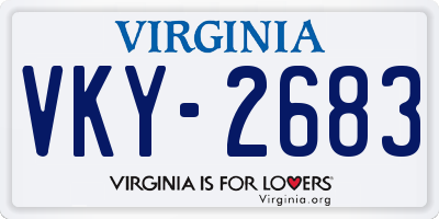 VA license plate VKY2683