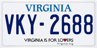 VA license plate VKY2688