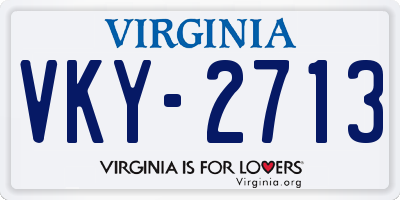 VA license plate VKY2713