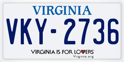 VA license plate VKY2736