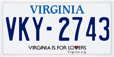 VA license plate VKY2743